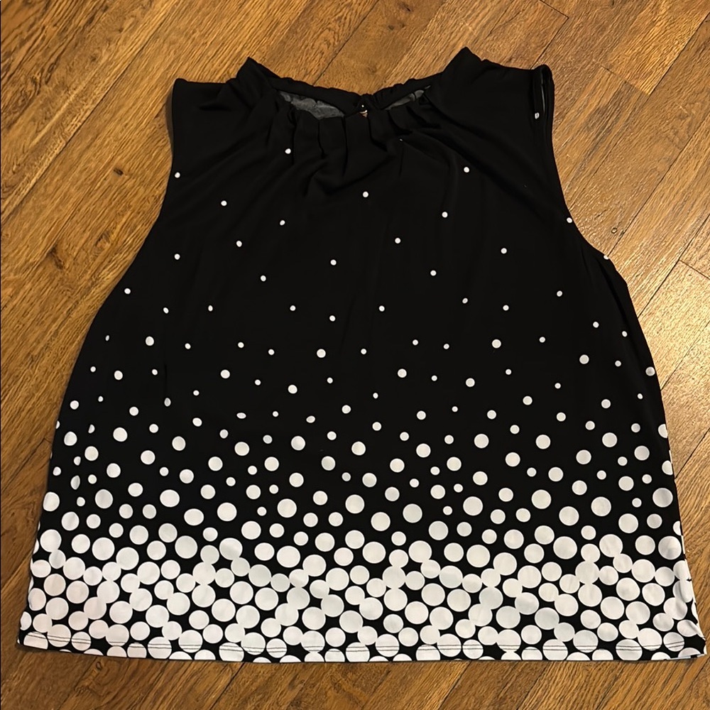 Croft & Barrow Black and White Sleeveless Blouse Women’s Petite XL